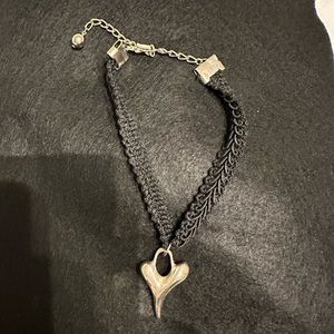 Womens choker silver heart